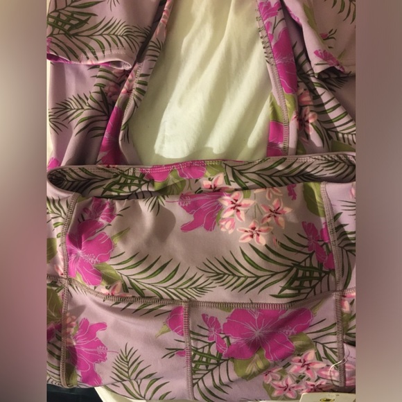 Nwt Body Glove tropical floral lavender pants yoga pants size large - Picture 4 of 4